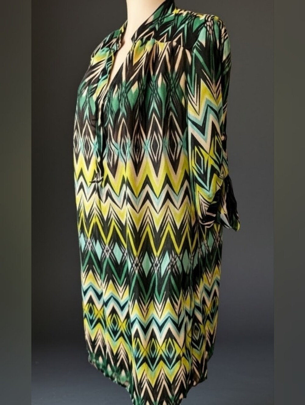 ✨️Tacera-Vibrant Chevron Tunic Top/Dress in Beautiful Colors. Sz: 1X